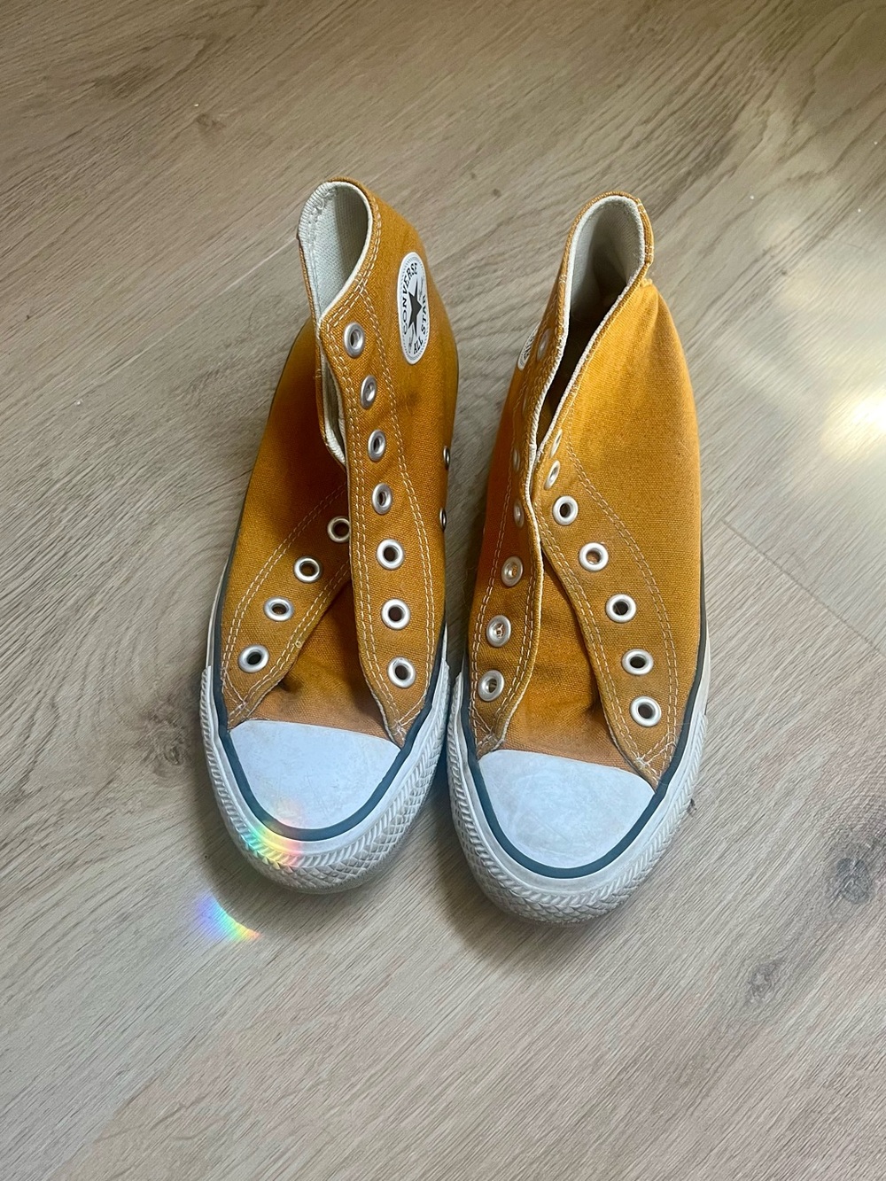 Orange Converse High Top Sneakers